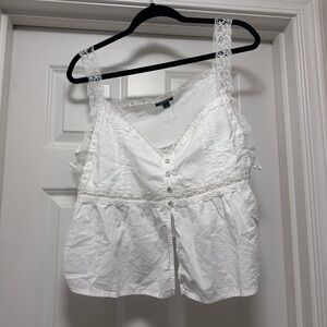 Wild Fable White Lace Trim Top